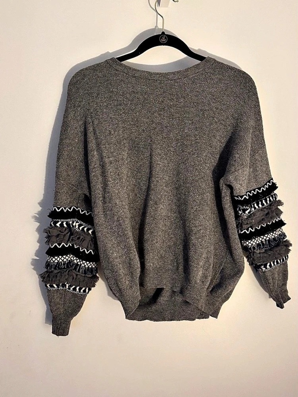 Gray Statement Sleeve Sweater